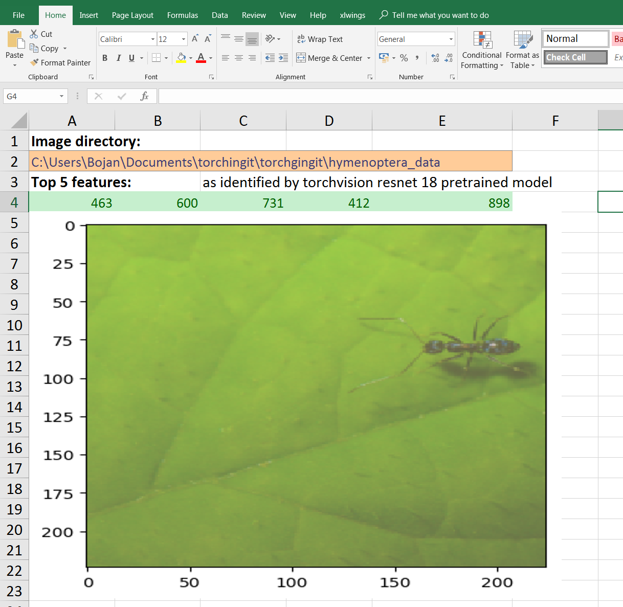 Excel screen